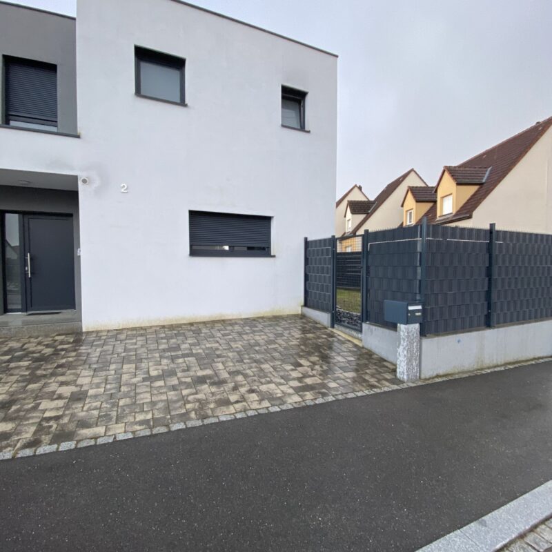 Haguenau cl&ocirc;ture bi fil sur platine puis occultant horizontal Bischwiller 0